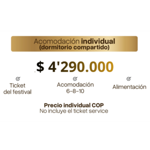 Entrada Dhakini TantraFest Acomodación Individual - Dormitorio Compartido
